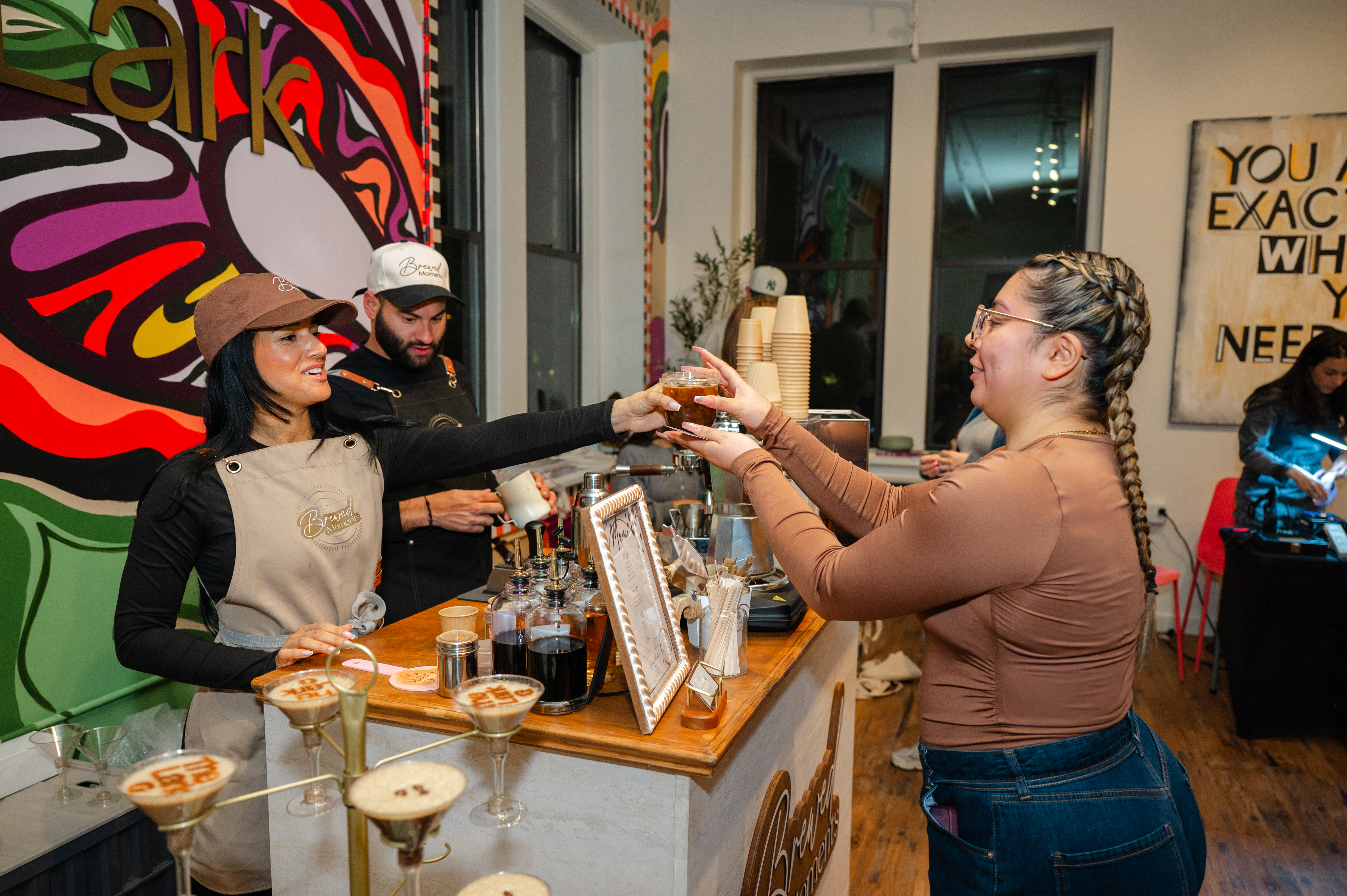 Brewed Moments Coffee Cart catering a special event with mobile espresso bar in New York